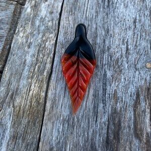 Artistic Red and Black Leaf Pendant